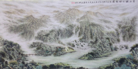 黄展时作品《青山绿水好家园》  规格：133x67cm